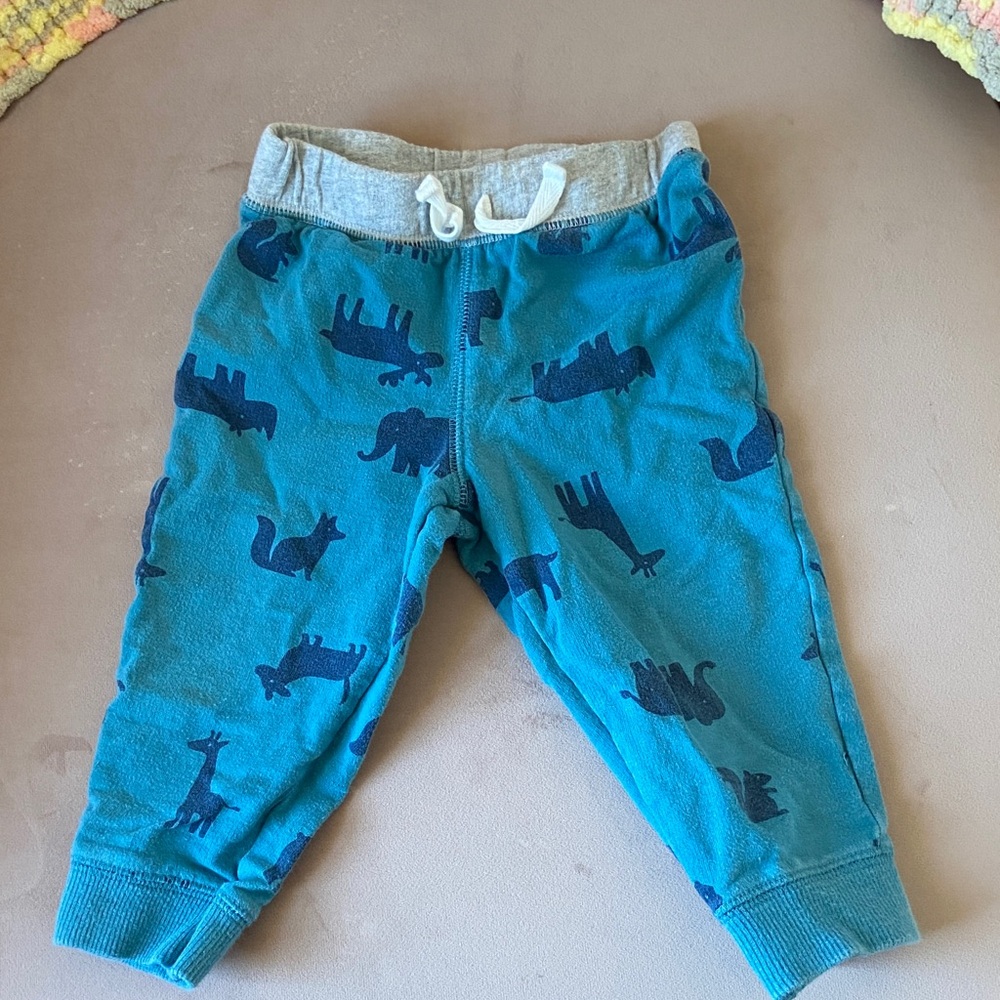 3/$15 Carter’s Blue Animal Print Baby Joggers 12 mos